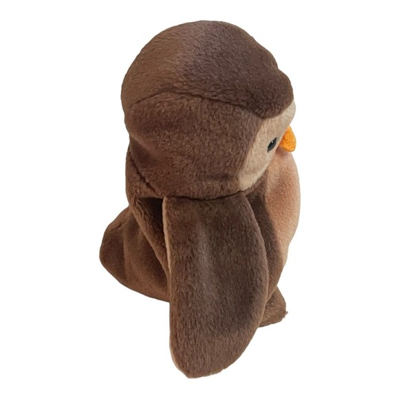 Vintage 1996 Hoot The Owl Ty Beanie Baby PVC Pellets No Hang Tag Retired - Picture 2 of 7